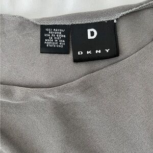 Vintage black label D DKNY 90s long sheer gray gown dress bias cut one size